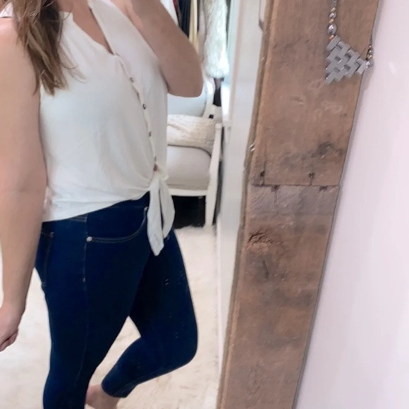 Blue Rain tie front sleeveless top size medium - Picture 3 of 6